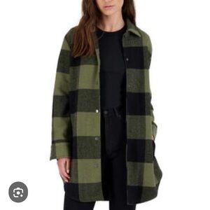 Steve Madden Women's Green and Black Checkered Shacket